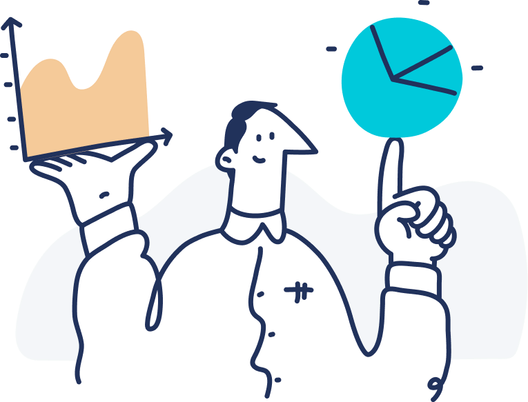 Un homme tenant des graphiques